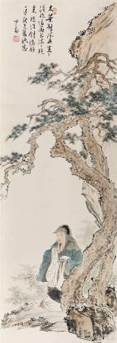 溥儒(1896-1963) 松下高士  设色纸本 镜心