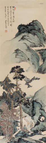 溥儒(1896-1963) 青山访友图  设色纸本 立轴