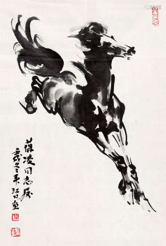 1982年作 韦江凡(b.1922) 奔马图  水墨纸本 镜心