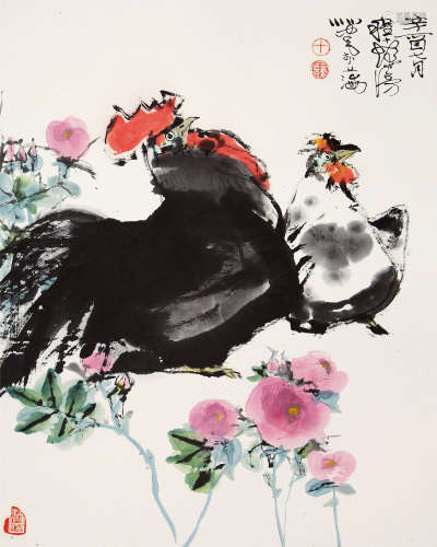 1981年作 程十发(1921-2007) 大吉图  设色纸本 立轴