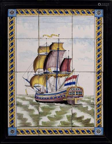 Dutch tile picture in polychrome