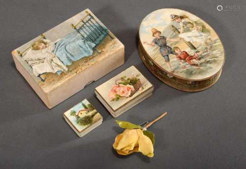 4 Various old gift boxes in diffe