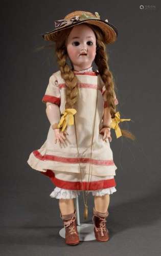 Doll with porcelain crank head an