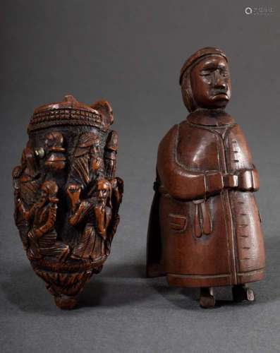2 Various carved wooden and coroz