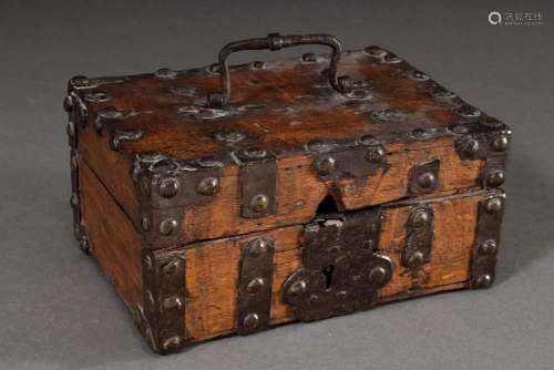 Rustic wooden box with iron band