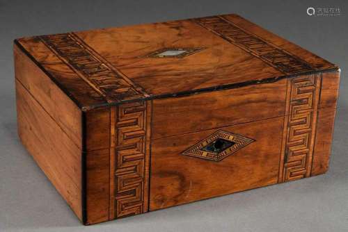 Biedermeier wooden box with meand