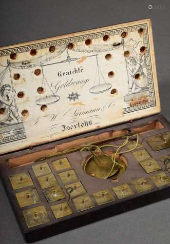 Weighted gold scale with various