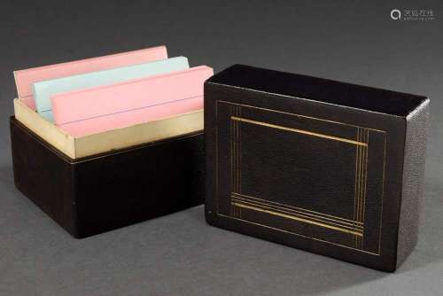 Black file box with gold punched