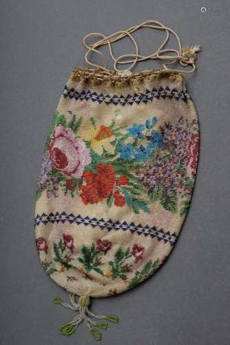 Biedermeier pearl embroidery bag