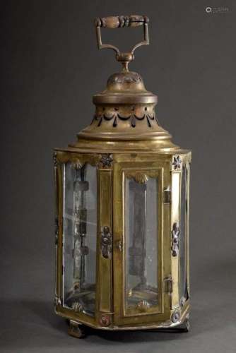 Octagonal brass lantern with star