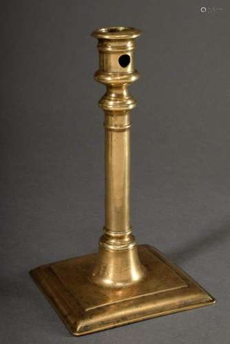 Cast brass column candlestick on
