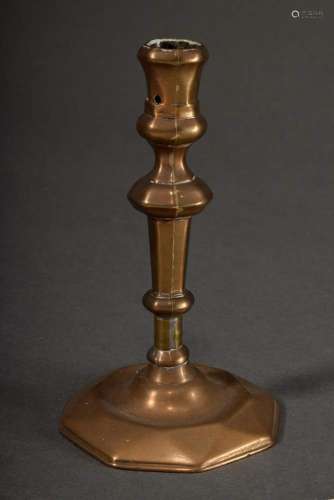 Faceted bronze candlestick with w