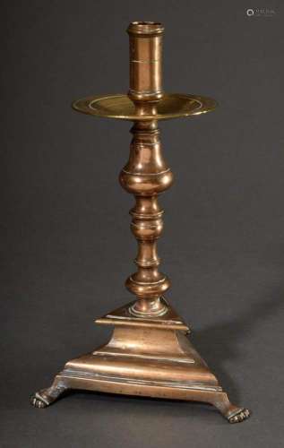 Bronze candlestick with wide drip
