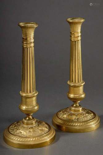 Pair of gilded brass Empire candl