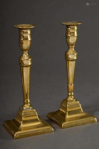 Pair of brass candlesticks in cla