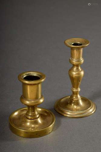 2 Various miniature brass candles