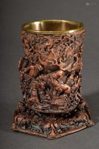Richly chased copper hunting cup