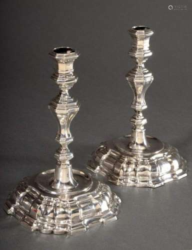 Pair of baroque candlesticks with
