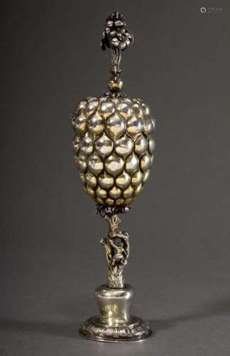 A vermeil grape goblet on a bell-