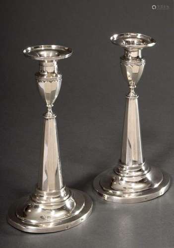 Pair of Augsburg candlesticks wit