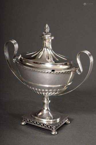 Oval Swedish sugar urn in Empire