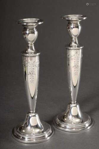 Pair of American candlesticks wit