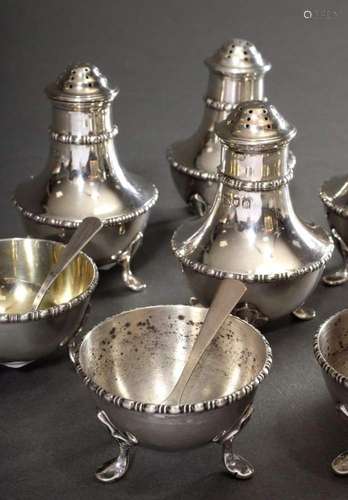 8 piece English spice set: 4 salt