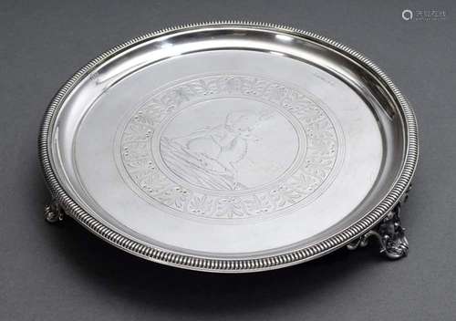 Silver-plated English salver with