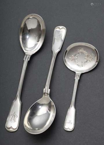 3 Various pieces of cutlery "Augs