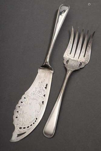 2 pieces fish serving cutlery, Br