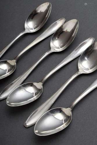 6 "Pearl pattern" teaspoons, Bruc