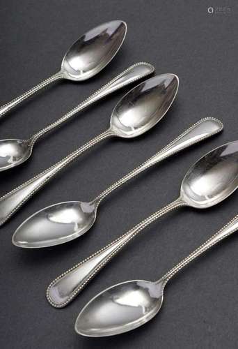 6 "Pearl pattern" teaspoons, MM: