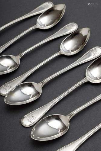 8 Mocha spoons "Pearl pattern" wi