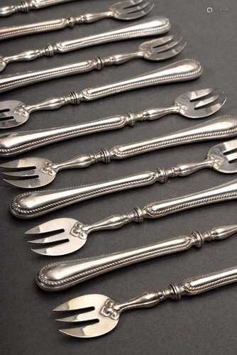 12 Dutch oyster forks with cord r