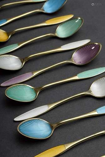 12 Danish mocha spoons with colou