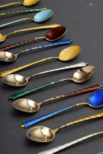 14 Danish mocha spoons with colou