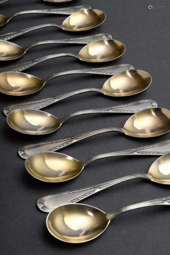 12 Art Nouveau teaspoons with gra