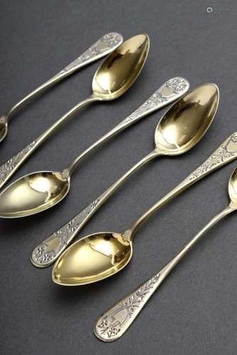 6 Historism mocca spoons with orn