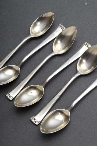 6 Mocha spoons with faceted handl