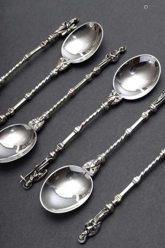 6 Dutch mocha "apostle spoons" wi