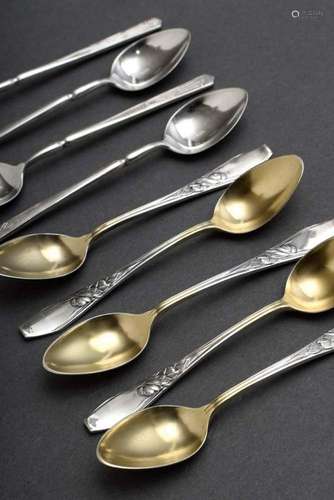 9 Various mocha spoons with flora