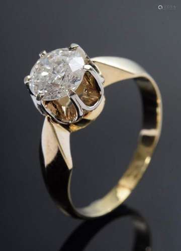 Yellow gold 585 diamond solitaire