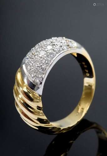 Modern yellow gold 750 band ring