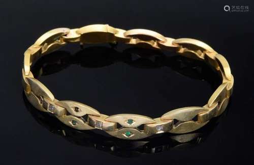 Yellow gold 585 bracelet with ova