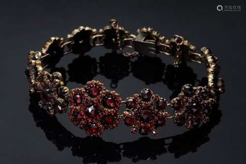 Antique tombac garnet bracelet in