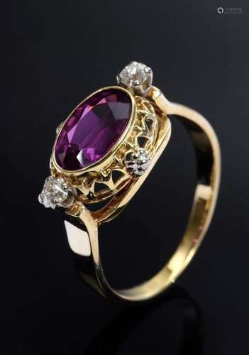 Yellow gold 585 ring with rubelli