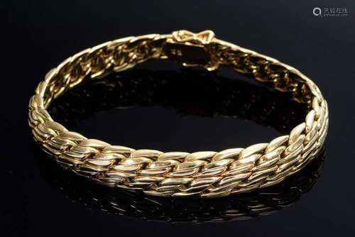 Fine yellow gold 585 bar bracelet