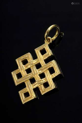 Yellow gold 750 endless knot pend