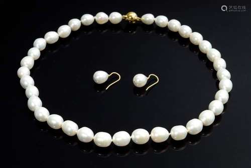 Two-piece freshwater pearl set: n