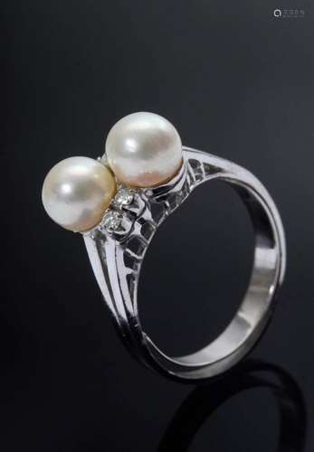 Elegant white gold 750 ring with